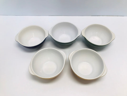 5 Emile Henry Pottery 8 oz  Cereal Bowls