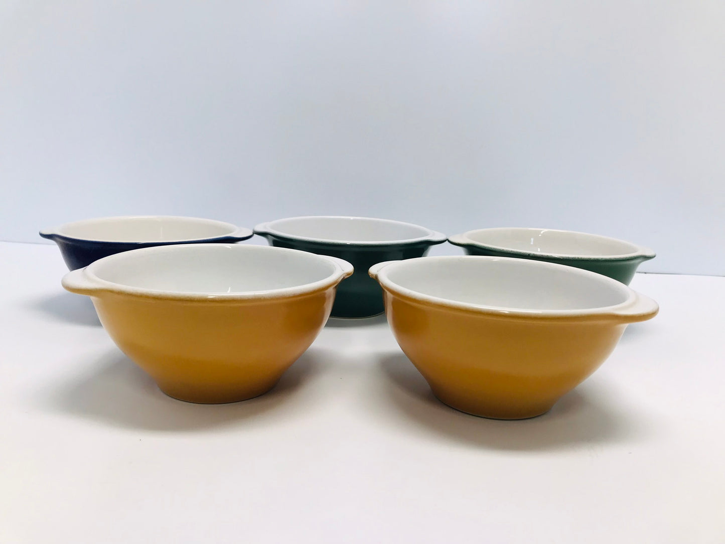 5 Emile Henry Pottery 8 oz  Cereal Bowls