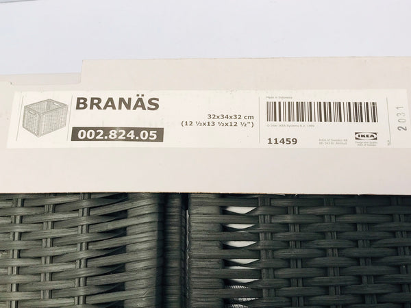 6 NEW Ikea Branas Wicker Baskets Dark Grey Sealed In Box Sold As Lot 1.5x13.5x12.5 inches $24.99 Each New