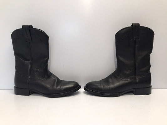 Ariat Western Roper Cowboy Riding Boots Ladies Size 7.5  Black Leather Excellent Quality