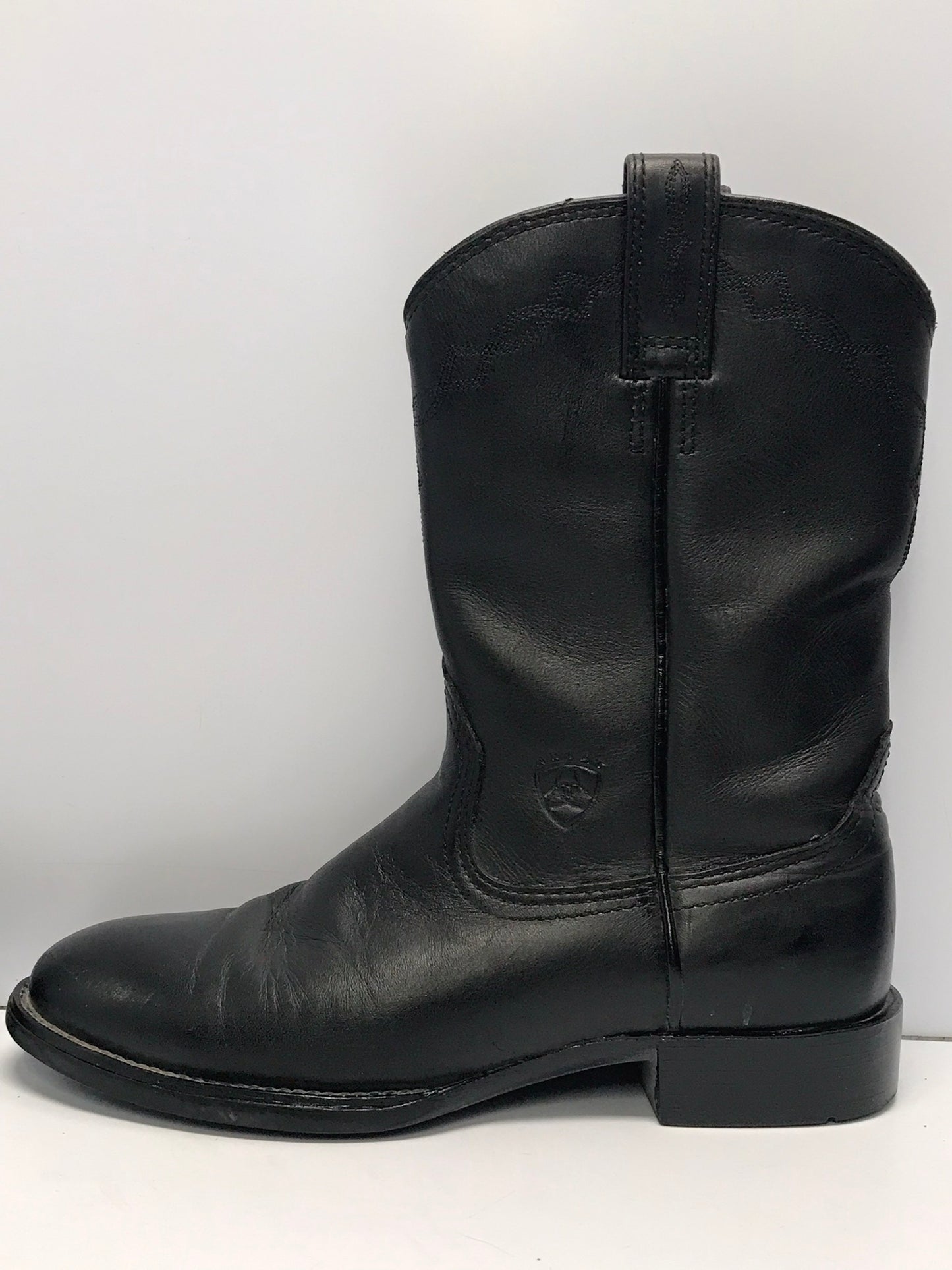 Ariat Western Roper Cowboy Riding Boots Ladies Size 7.5  Black Leather Excellent Quality