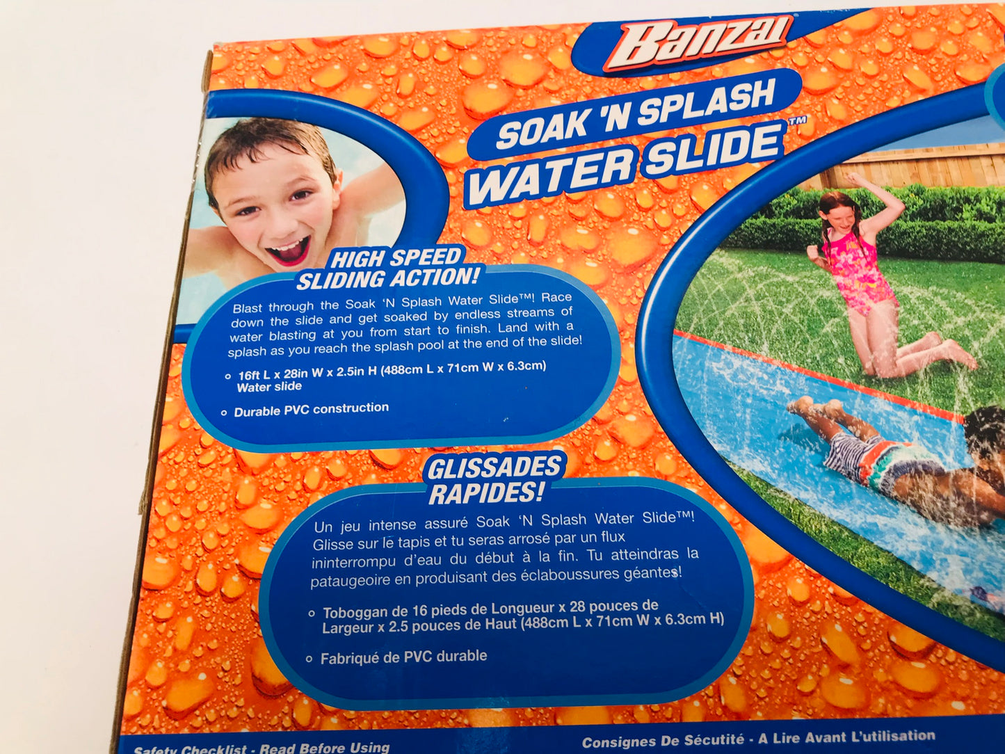 Banzai Inflatable Soak N' Splash Slip & Slide NEW IN BOX
