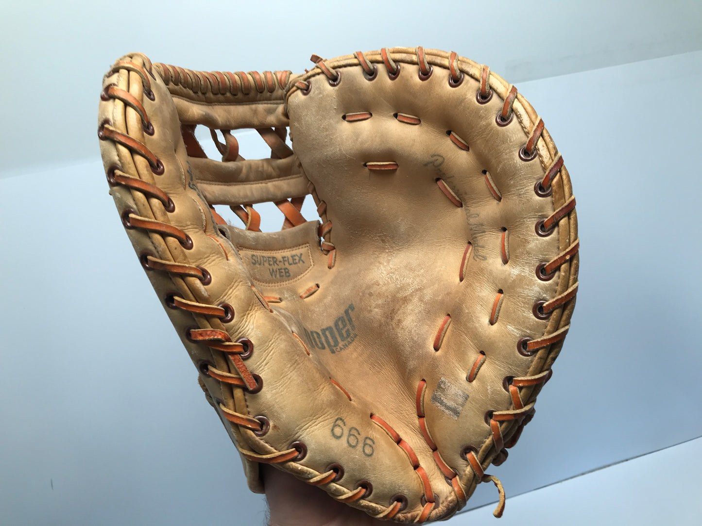 Baseball Back Catchers Glove 12in Cooper Leather Fits On Left Hand