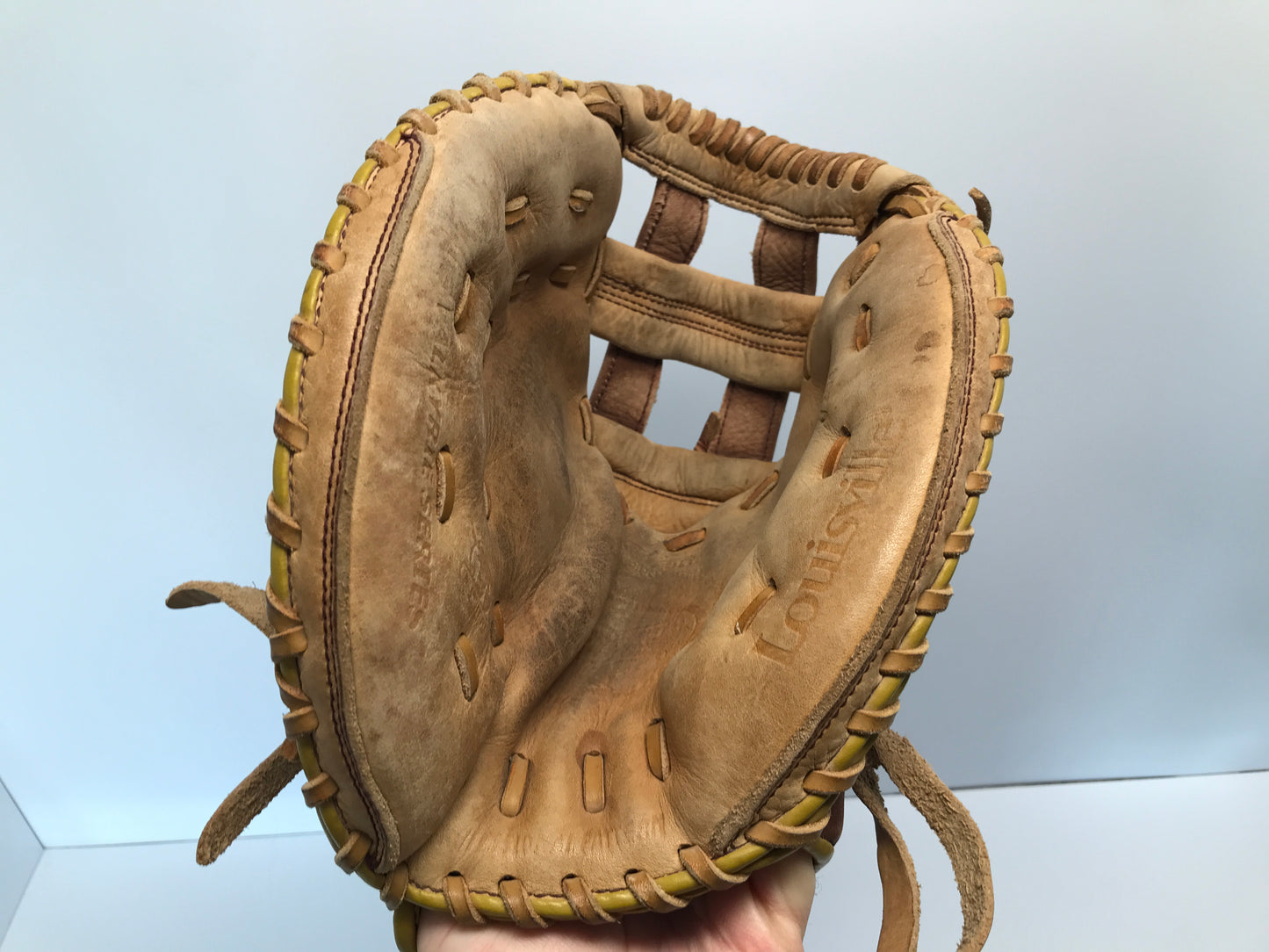 Baseball Back Catchers Glove Adult Small Louisville Slugger Fits Right Hand Softball Leather