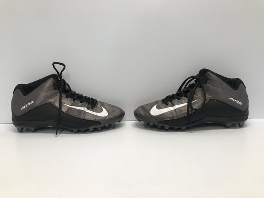 Baseball Football Rugby Soccer Shoes Cleats Men's Size 11.5 Nike Alpha High Tops Black Grey Excellent