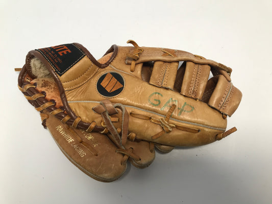 Baseball Glove 11in Deep Set Pocket Tan Leather Vintage
