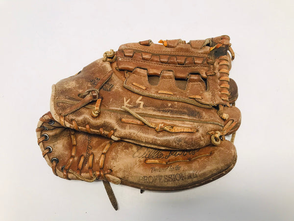 Baseball Glove Adult Size 12.5 inch Wilson Pro Brown Leather Fits on Left Hand