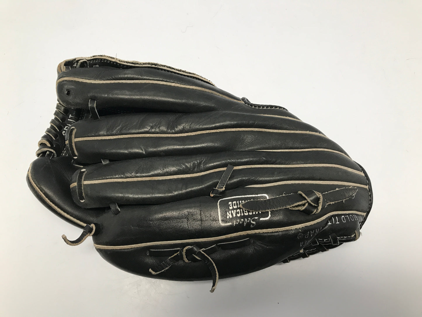 Baseball Glove Adult Size 12in Wilson Black Leather Fits On Left Hand