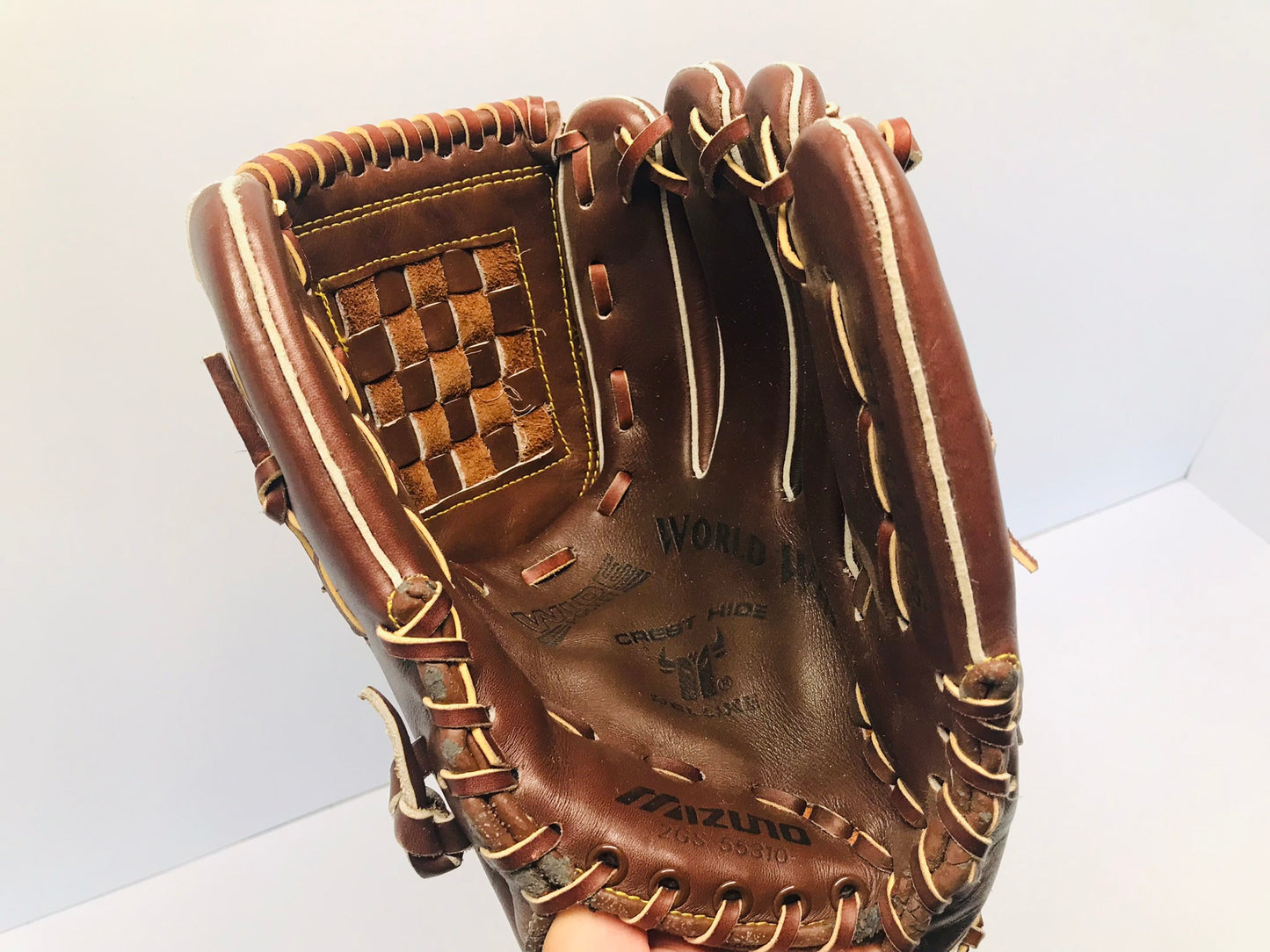 Baseball Glove Adult Size 13 inch Mizuno World Win Brown Leather Fits Left Hand Excellent Quality