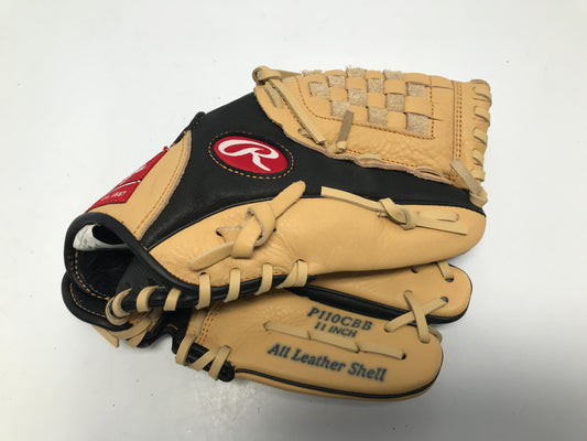 Baseball Glove Child Junior Size 11 Rawlings Leather Tan Like New Fits On Left Hand