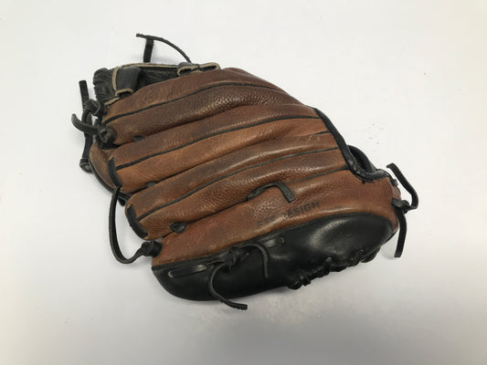 Baseball Glove Child Junior Size 11in Glovesmith Brown Black Thick Leather Fits On Left Hand