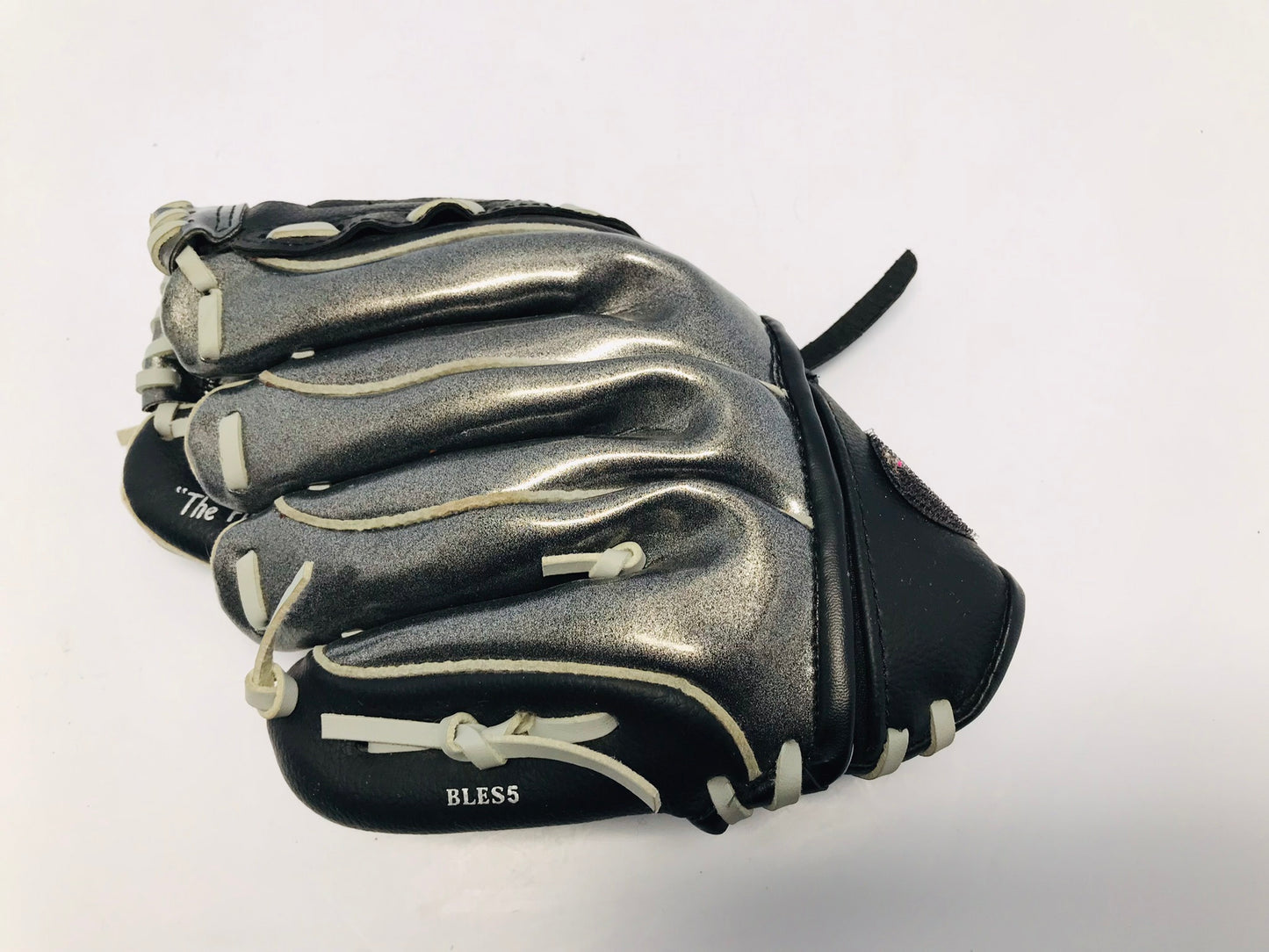 Baseball Glove Child Size 10 inch Rawlings Grey Black Fits Left Hand
