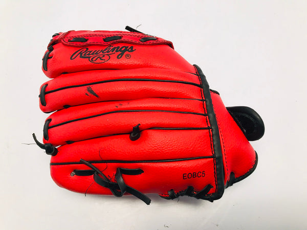 Baseball Glove Child Size 10 inch Rawlings Red Black Fits Left Hand