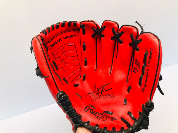 Baseball Glove Child Size 10 inch Rawlings Red Black Fits Left Hand