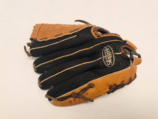 Baseball Glove Child Size 11 inch Louisville Slugger Black Brown Leather Fits Left Hand