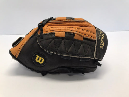 Baseball Glove Child Size 9.5 inch Wilson Easy Catch Web Black Tan Leather Fits Left Hand New
