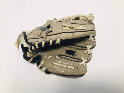 Baseball Glove Child Size 9 inch Mizuno Grey Leather Fits on Left Hand