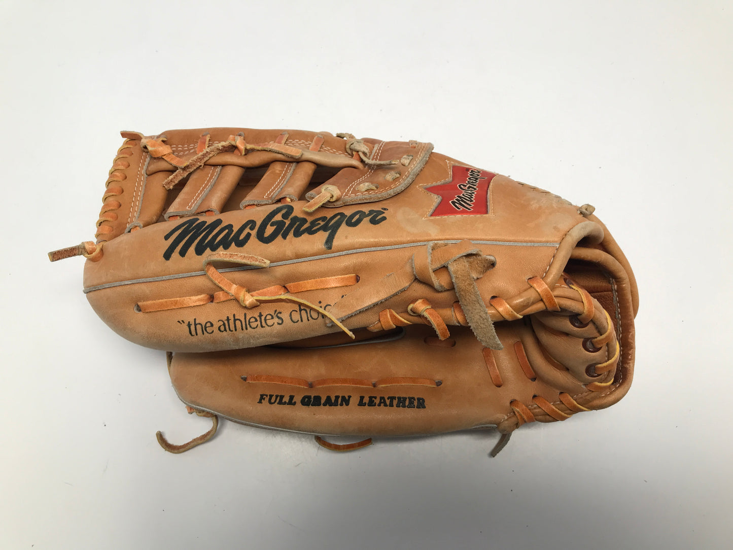 Baseball Glove Men's Size 13.5 Macgregor Tan Leather Fits On Right Hand Excellent