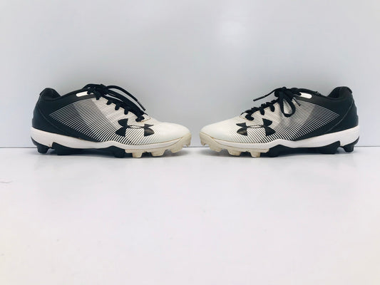 Baseball Shoe Cleats Child Size 4 Under Armour Black White