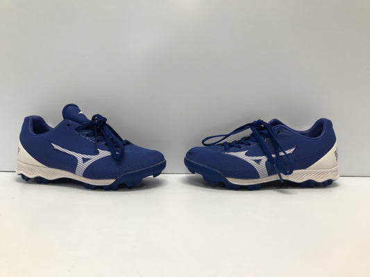 Baseball Shoes Cleats Child Size 1.5 Mizuno Blue White Excellent