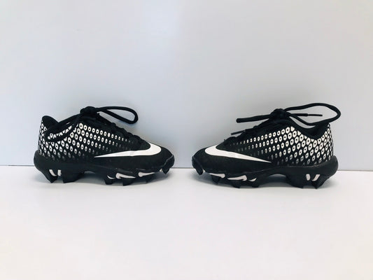 Baseball Shoes Cleats Child Size 11 Nike Vapor Black White Excellent