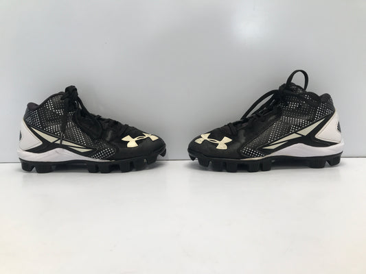 Baseball Shoes Cleats Child Size 13 Under Armour Minor Scruff Wear Black White