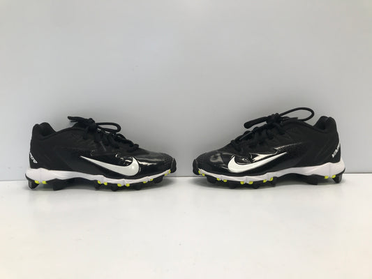 Baseball Shoes Cleats Child Size 1 Nike Vapour Black Lime Minor Wear