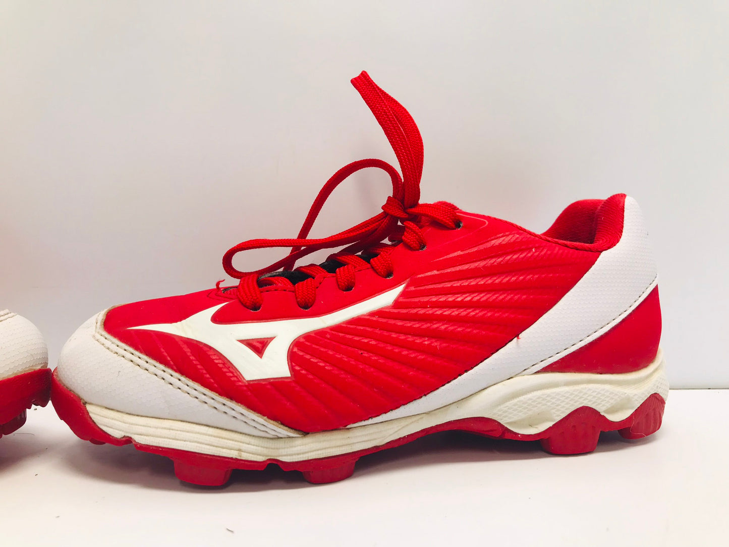 Baseball Shoes Cleats Child Size 1 Red White Excellent