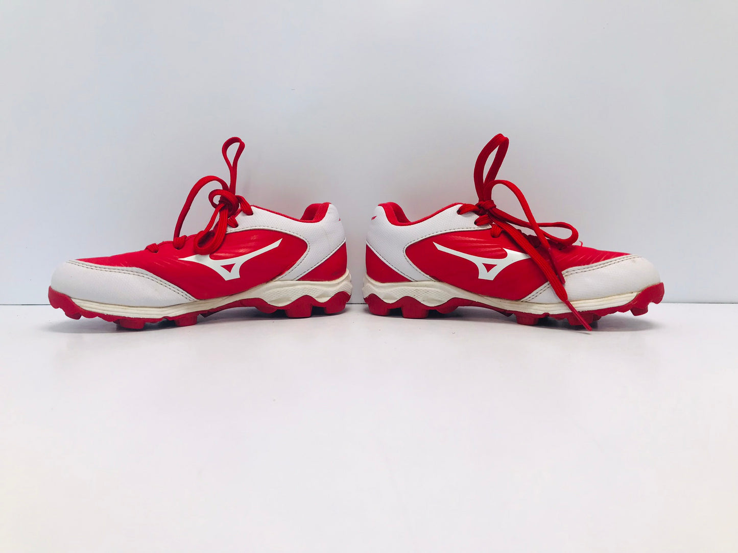 Baseball Shoes Cleats Child Size 1 Red White Excellent