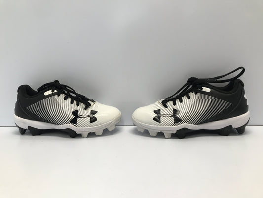 Baseball Shoes Cleats Child Size 1 Under Armour Black White Like New