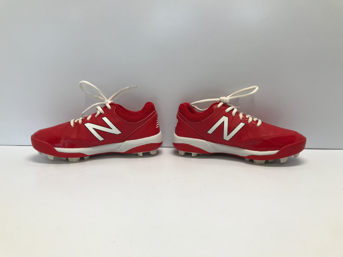 Baseball Shoes Cleats Child Size 3 New Balance Red White Like New