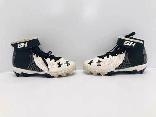 Baseball Shoes Cleats Child Size 3 Under Armour High Tops Black White