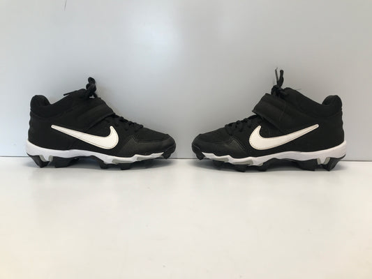 Baseball Shoes Cleats Child Size 4 Nike Fastflex Black White High Top Excellent