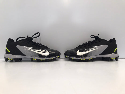 Baseball Shoes Cleats Child Size 4 Nike Vapor Black Grey Lime Like New