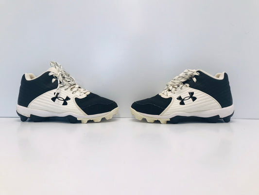 Baseball Shoes Cleats Child Size 4  Under Armour Lead Off Black White