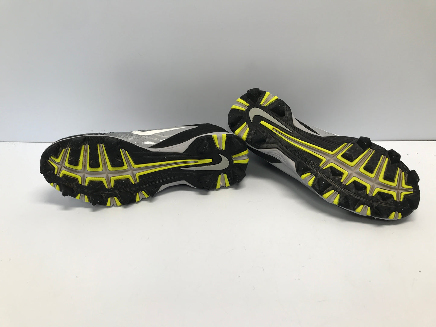 Baseball Shoes Cleats Child Size 5.5 Nike Vapor Black Grey Lime Mild Wear