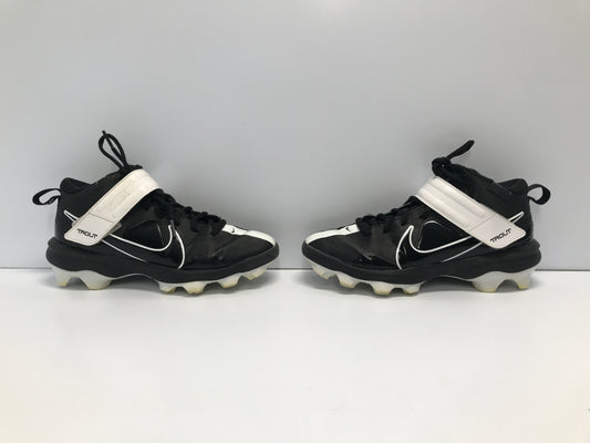 Baseball Shoes Cleats Child Size 5.5 Youth Nike Trout Black White Excellent