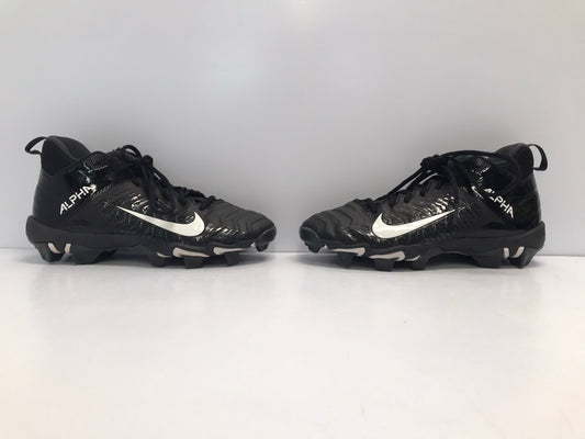 Baseball Shoes Cleats Child Size 5 Nike Alpha  Black White Excellent