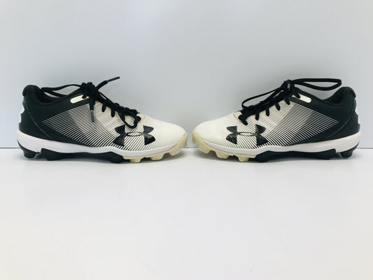 Baseball Shoes Cleats Child Size 5 Under Armour Black White Excellent