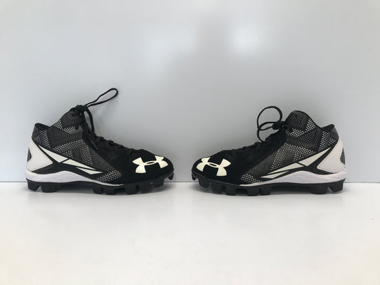 Baseball Shoes Cleats Child Size 5 Under Armour Black White Like New