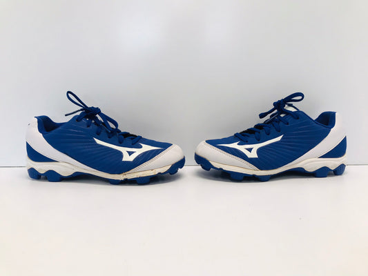 Baseball Shoes Cleats Child Size 5 Youth Blue White Excellent