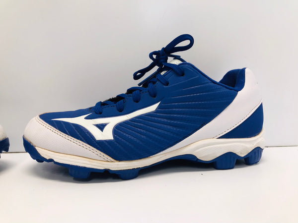 Baseball Shoes Cleats Child Size 5 Youth Blue White Excellent