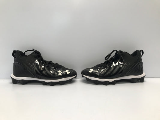 Baseball Shoes Cleats Child Size 6 Under Armour Black White Like New