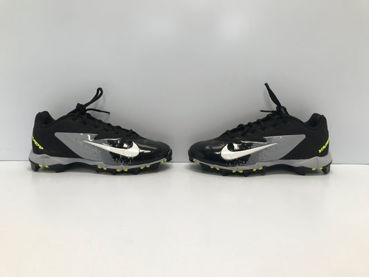 Baseball Shoes Cleats Child Youth Size 5 Nike Vapor Black White Grey Like New