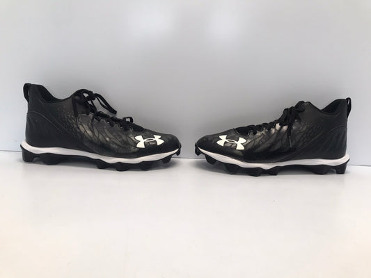 Baseball Shoes Cleats Men's Size 10 Under Armour Black White Like New