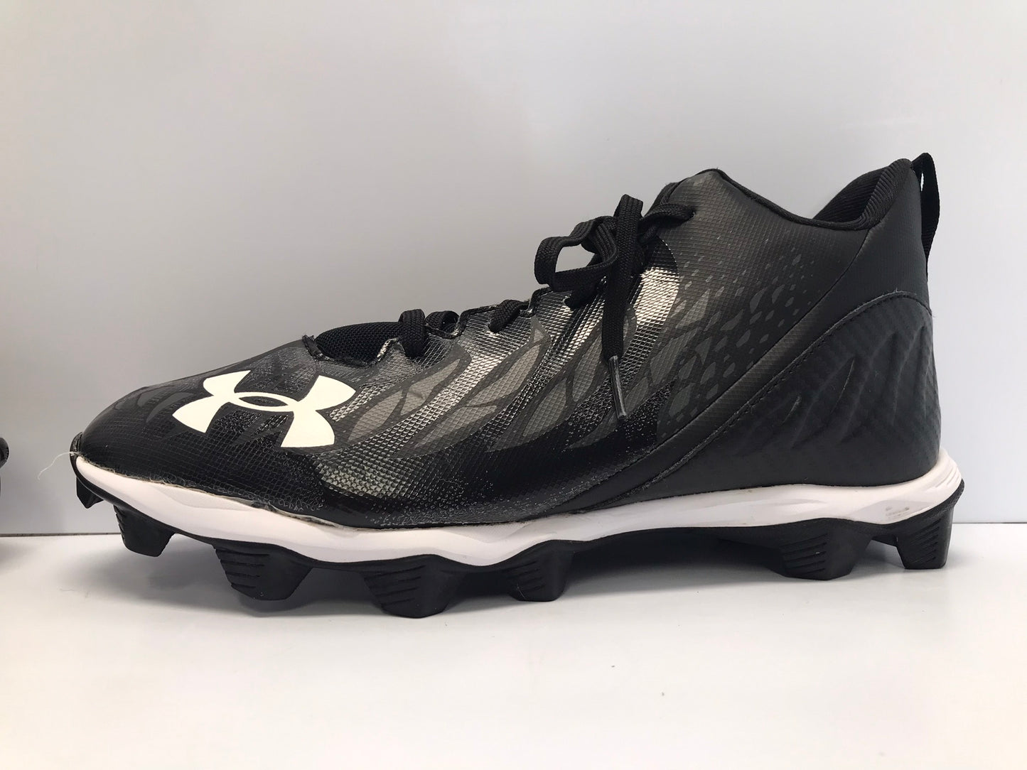 Baseball Shoes Cleats Men's Size 10 Under Armour Black White Like New