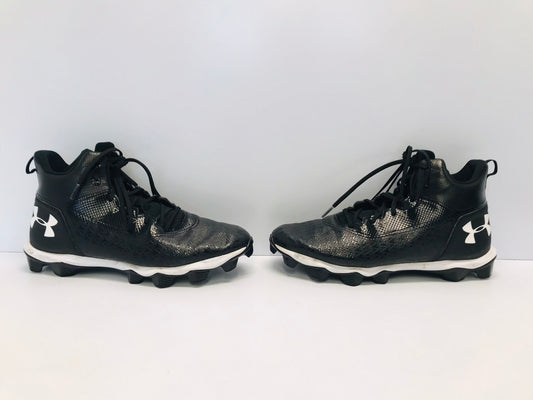 Baseball Shoes Cleats Men's Size 11.5 Under Armour High Cut Black White Like New