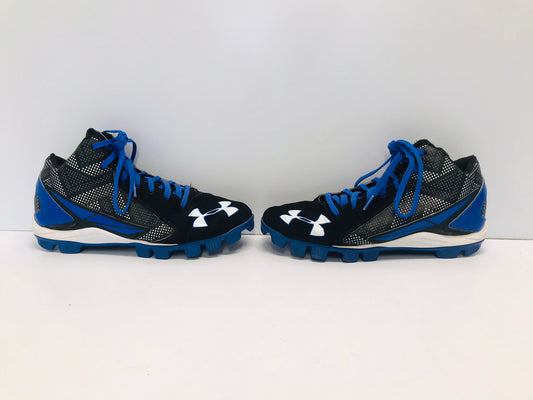 Baseball Shoes Cleats Men's Size 7.5 Under Armour Blue Black High Top Excellent