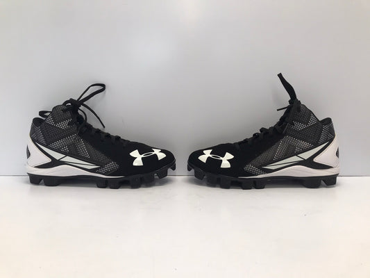 Baseball Shoes Cleats Men's Size 7.5 Under Armour High Top Black White Like New