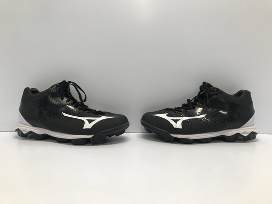 Baseball Shoes Cleats Men's Size 8 Mizuno Black White Like New